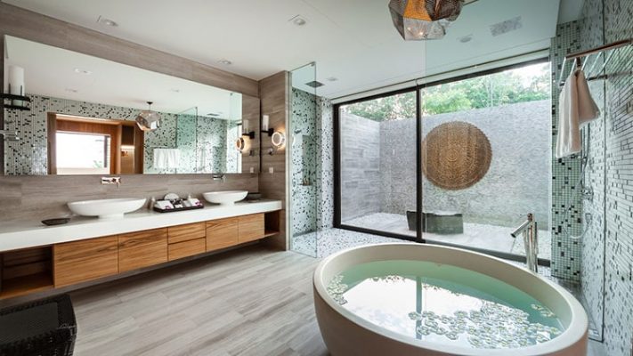 Mẫu 2: Thiết kế phòng tắm kiểu Nhật hiện đại